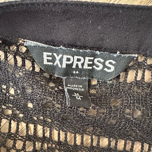 Express Women’s Portofino top - black with lace- size M - Picture 3 of 4